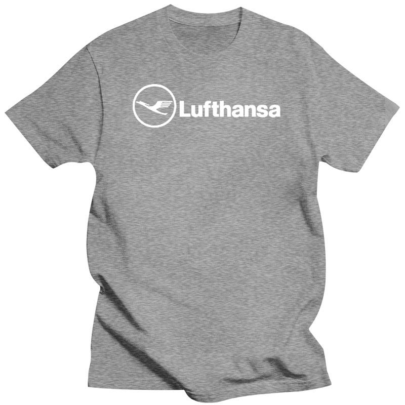 

Cotton teeshirt man fashion t shirts Lufthansa Vintage Logo German Airline Aviation T-Shirt S-5XL male short sleeve casual tops XL