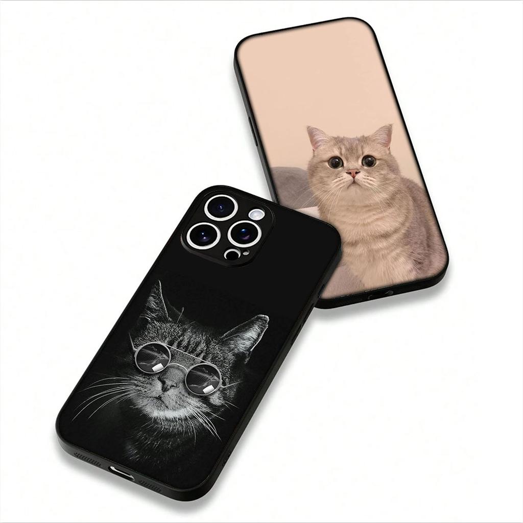 For Samsung Galaxy S25 S23 S22 S24 FE Ultra Plus A56 A05 A06 A15 A16 A57 S7 Edge Phone Cover Case Cat Meow