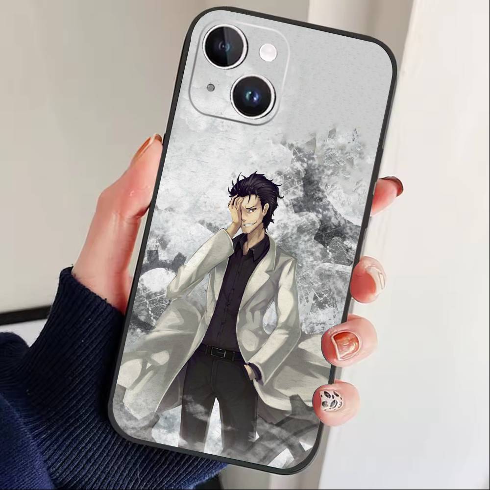 

G-Ринтаро В-Окабе STEINS GATE Чехол для телефона для iPhone 16,15,14,13,12,17,Pro Max,Plus Силиконовый Черный Чехол iPhone16e