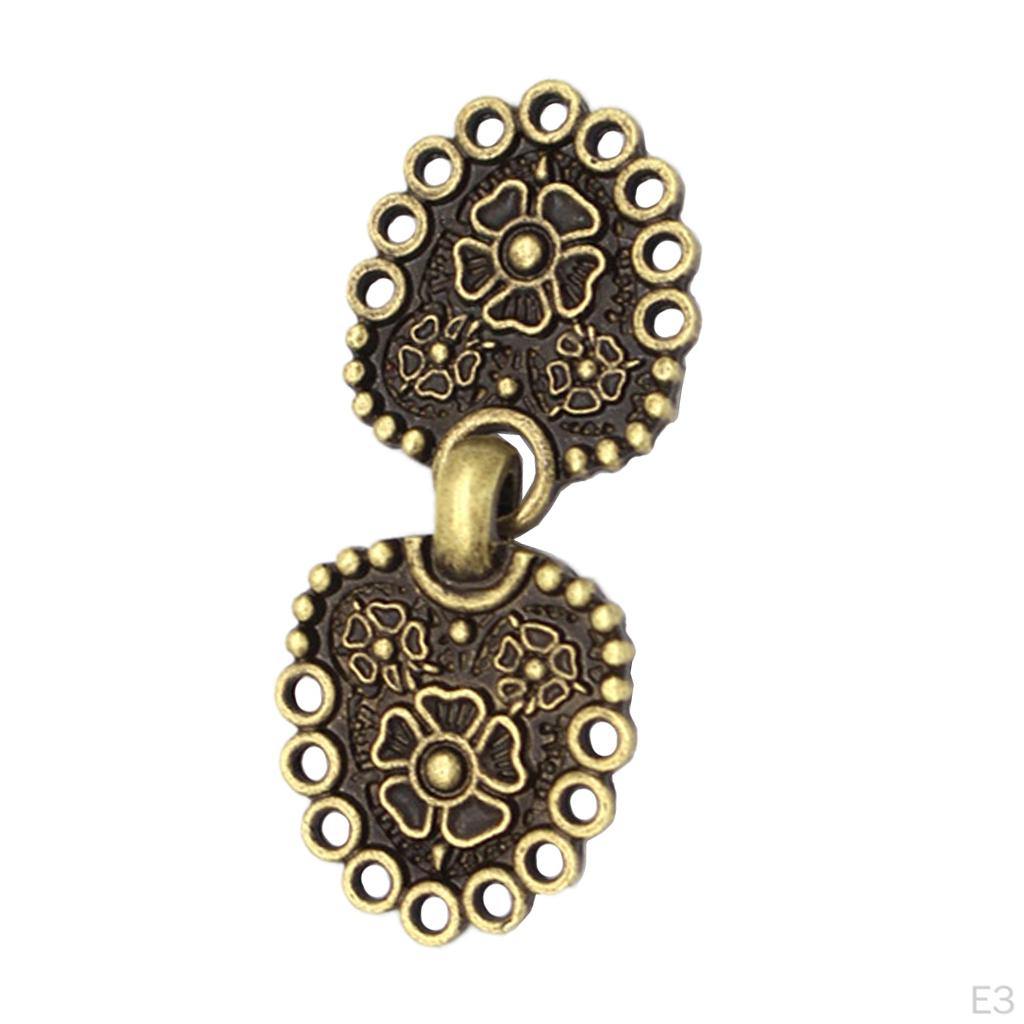 1 Pair Sew on Cloak Fasteners Hook Cardigan Clips Button with Holes