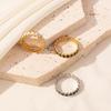 1/3pcs Retro Gold Color Heart-Shaped Oil Drip Adjustable Opening Rings For Women Luxury Adjustable Stainless Steel Ring Jewelry