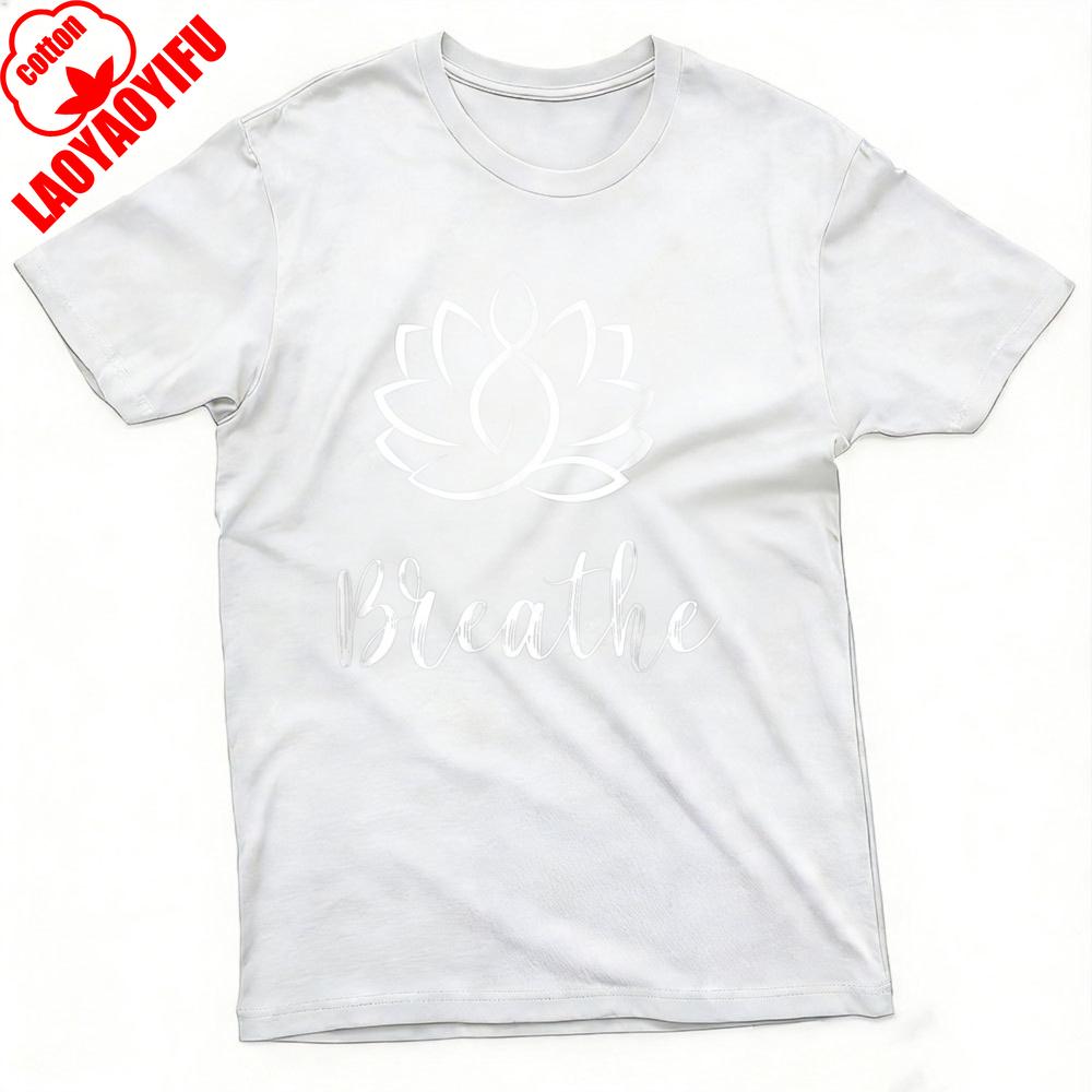Lotus Flower Breathe Summer Men TShirt Yoga Style Casual Wear for Relaxation and Meditation Ideal Gift for Him Clothes