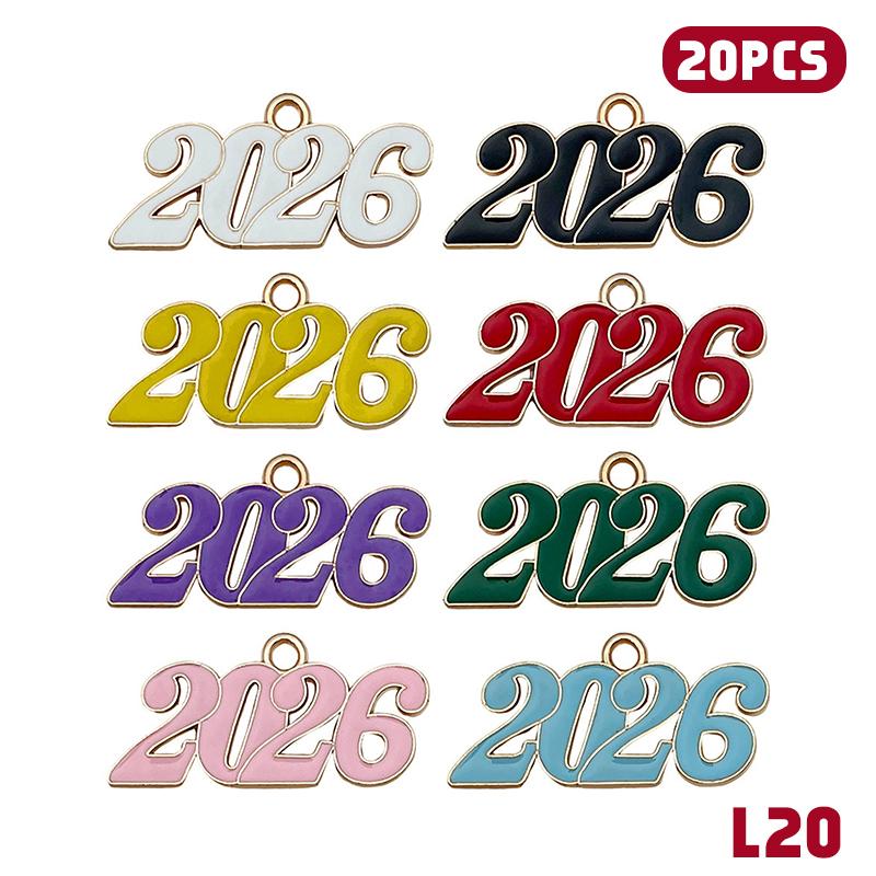 10/20/30Pcs 2026 Charms Alloy Number Pendant For Diy Graduation Bracelet Necklace Earrings Keychain Jewelry Making Accessories