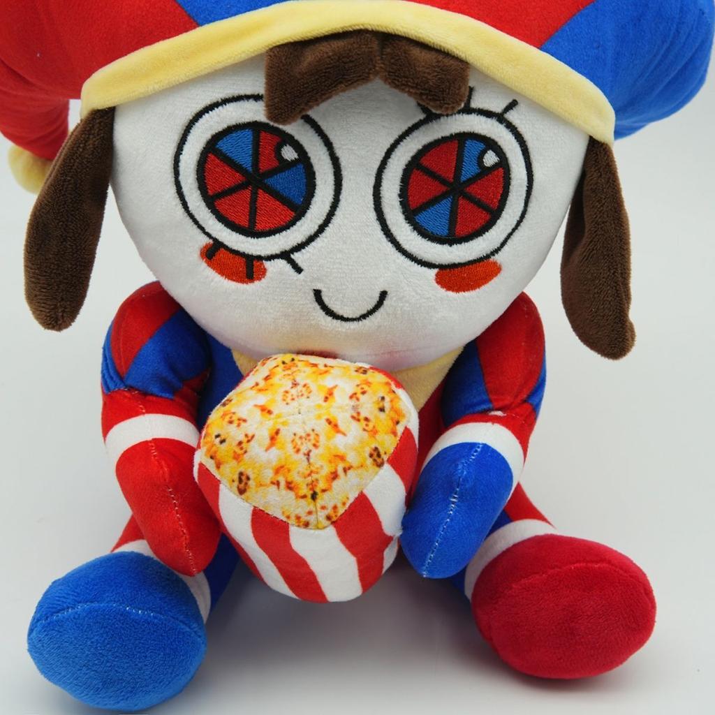 Popcorn Pomni Plush Toy The Amazing Digital Circus Anime Surrounding Bolster Soft Stuffed Toy Kawaii Decorative Display Ornament