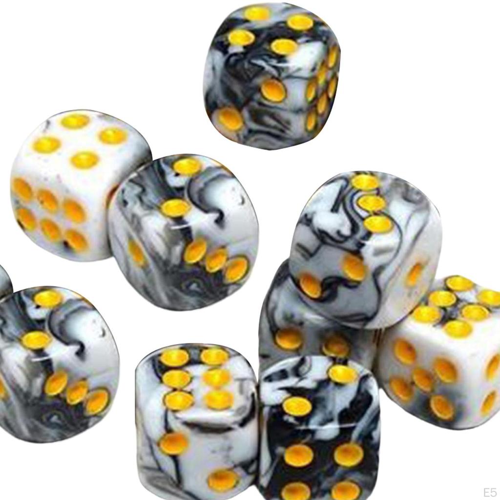 Sada 1stranných kostek, neprůhledných tyčových hraček D6 12 mm pro DND RPG deskové hry, výuka matematiky, učebna