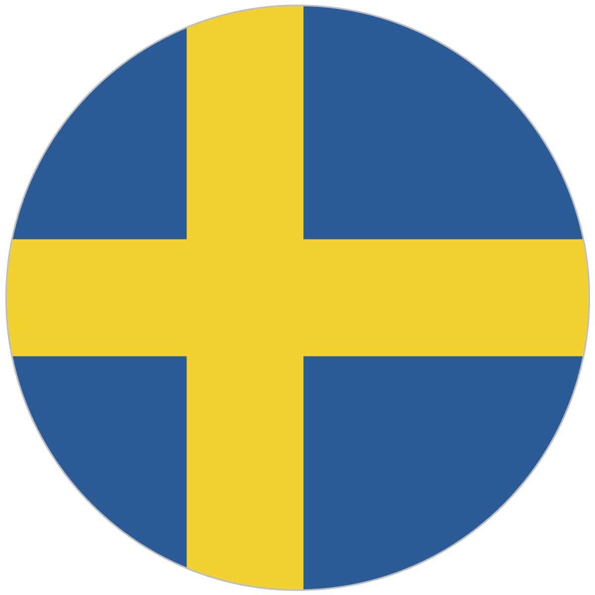 Sticker sticker national flag round diameter 13cm (Sweden)