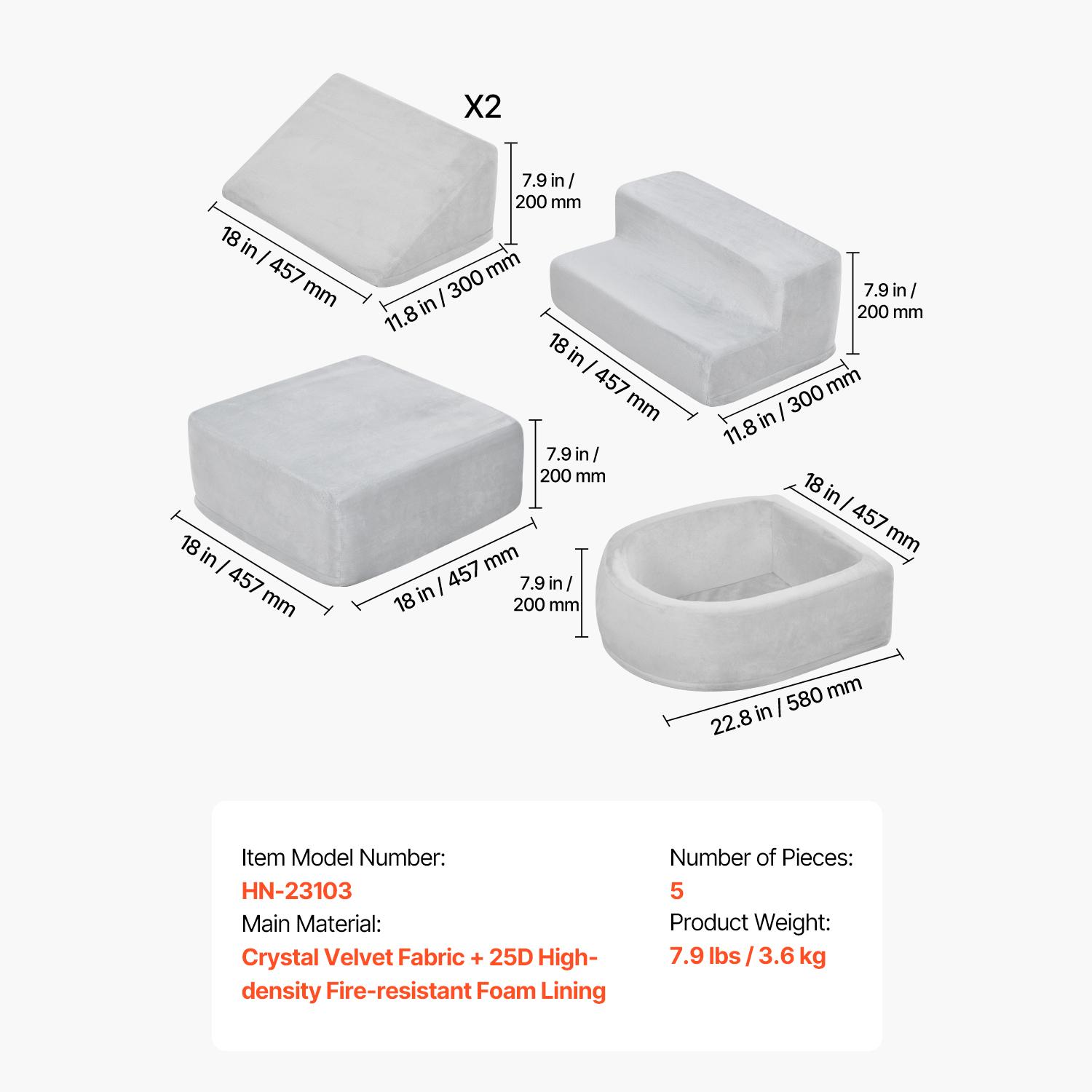 

SucceBuy 5PCS Baby Foam Climbing Blocks Toys with Ball Pit Kids Indoor Climb and Crawl Activity Playset for Toddlers Crawling