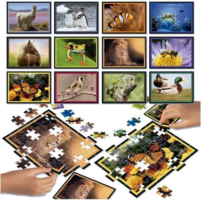 Puzzle - EDUCA - Battle Jr Natura - 12 puzzles - 42 pièces - Thème nature - Pour enfants à partir de 7 ans