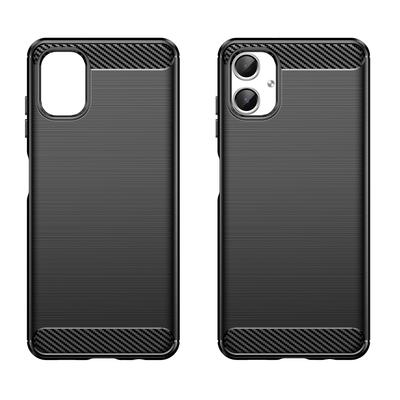 For Samsung Galaxy A06 4G Case Carbon Fiber Texture TPU Brushed Phone Cover