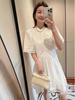 Women's French Holiday Embroidered Hollow-Out Short Dress - New Summer Arrival, Short-Sleeved.