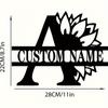Metal Tulip Monogram Wall Art Custom Last Name Sign Housewarming Gift Personalized Metal Decor