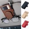 Porte-lunettes de soleil pour voiture Clip pour lunettes sur pare-soleil Accroche-lunettes en cuir multifonction Clip pour tickets et cartes portable Accessoires de voiture