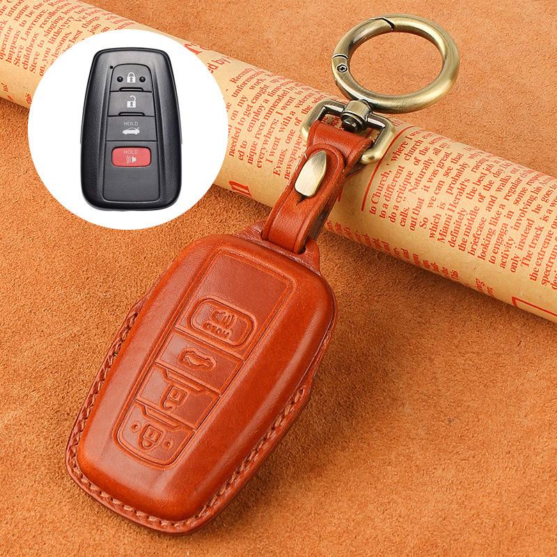 Genuine Leather Key Cover for Toyota Avalon Hybrid 2021