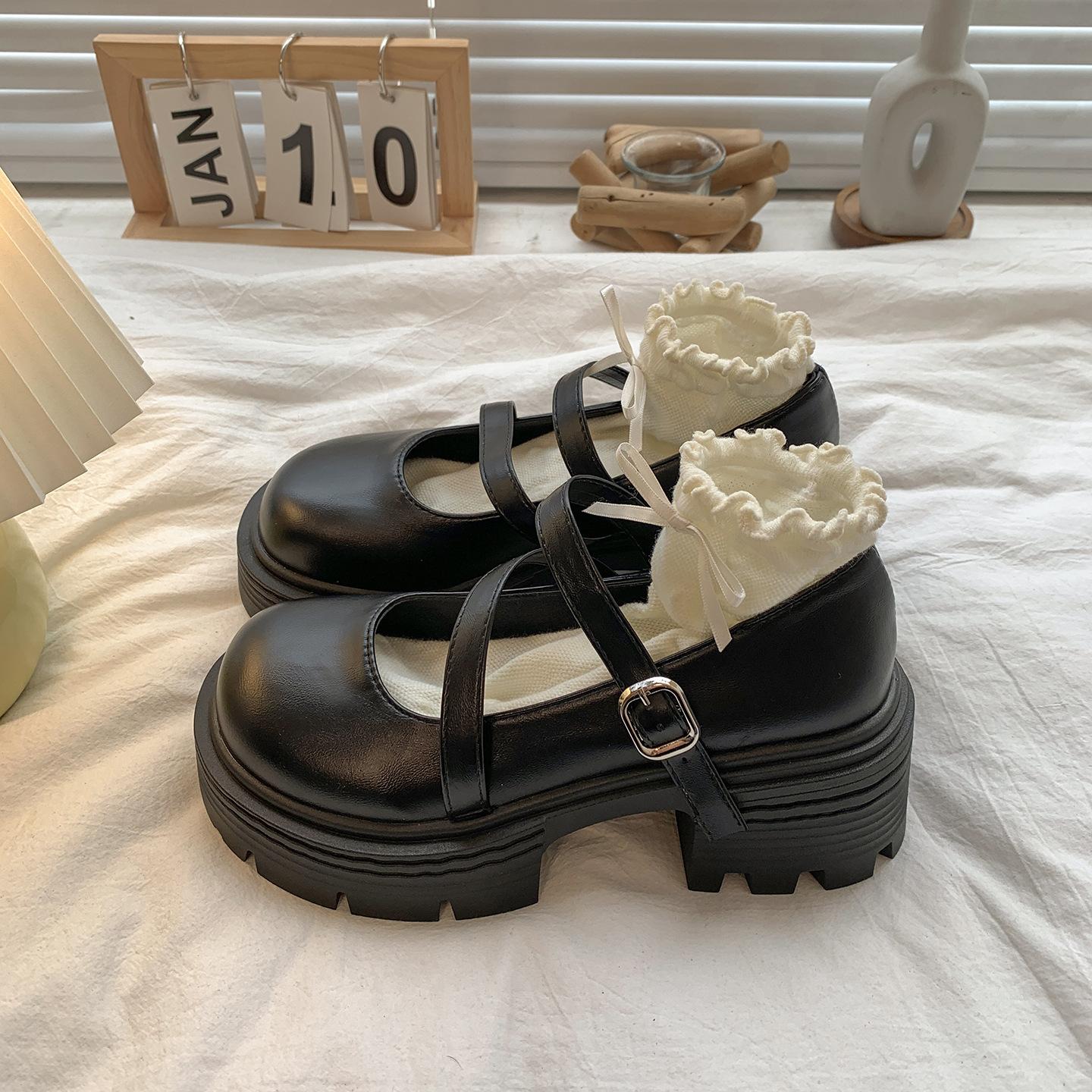 

Retro black British style with skirt thick heel small leather shoes women s 2025 new summer high-end Mary Jane single shoes 35 матовый черный