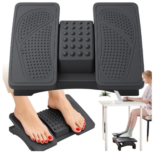 Ergonomic Office Footrest Independent Adjustment Under the Desk Feet Massager BECKE