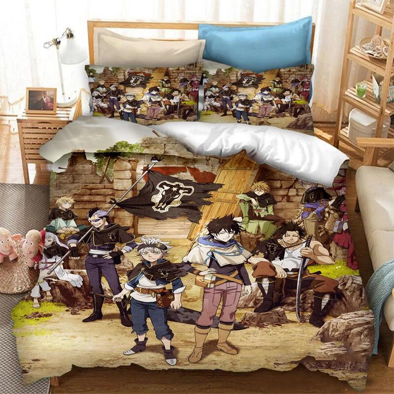 Comforter Anime Black Clover Asta 2_3Pcs Bedding Set Bedroom Single Twin King _Size Home Textiles