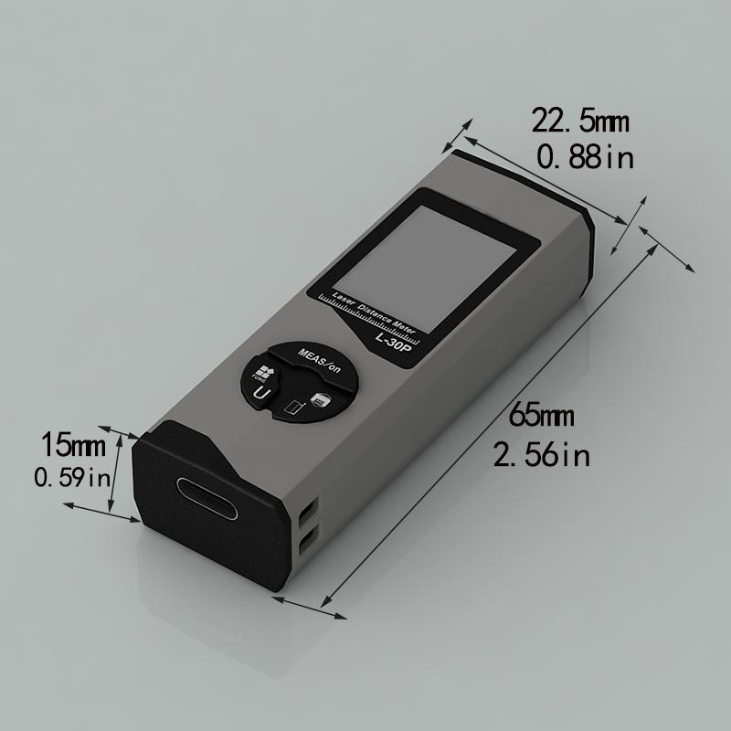 1pc 98ft/164ft Mini Portable Laser Measure With Alloy Housing Design, Backlit Display & Pythagorean,  Can Measure Multiple Modes