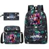 Large Capacity Schoolbag with Shoulder Strap; Student Three-piece Pencil Case Set