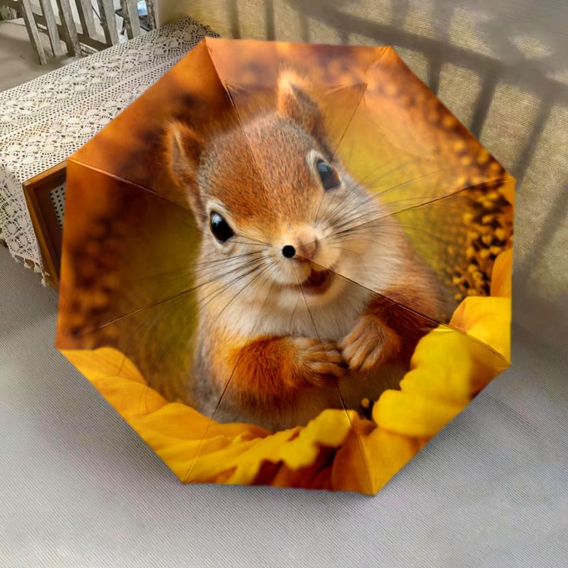 1 PC Automatic Folding Umbrella - Cartoon Pattern, Portable & Foldable Design with 8 Ribs, Christmas Birthday Gifts