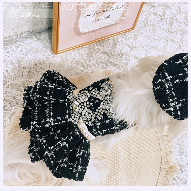 Autumn Winter Small Dog & Cat Woolen Dress - Thickened Warm Pet Bowknot Outfit for Yorkshire Terrier Puppy Small Pets