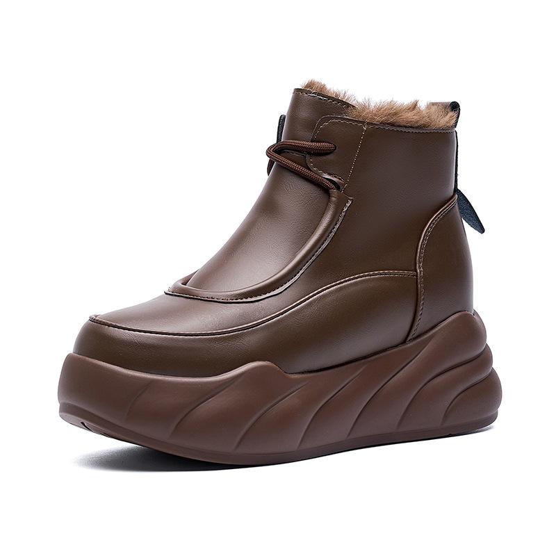 Spot Snow Boots Women's Winter Casual Fashion Versatile Low-top Thick-soled Thick Velvet Warm Short Boots Side Zipper Women's Boots
