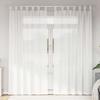 VidaXL Rideaux en voile avec boucles 2 pcs blanc 140x245 cm, rideau en filet, rideau transparent, voile de fenêtre, 4102334
