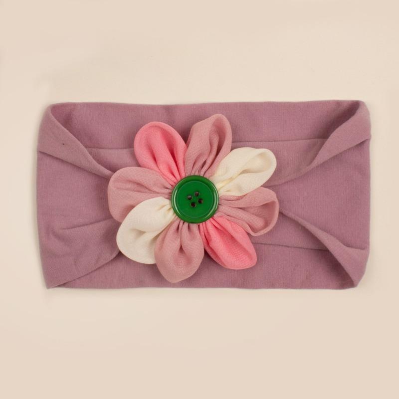 New Children's Nylon Elastic Headband, Baby Candy-colored Flower Headscarf, Summer Thin Baby Hair Accessories