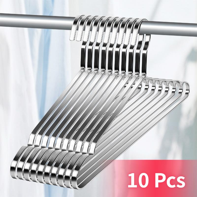 10 Pezzi 40cm 42cm 45cm Grucce in Acciaio Inossidabile per Vestiti, Magliette, Cappotti, Maglioni, Organizer per Armadio, Stendibiancheria