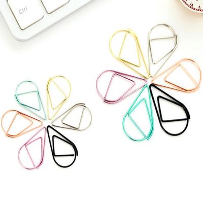 Fresh & Simple Water Drop-Shaped Paper Clip - Cute Metal Bookmark Office Supplies for Notebooks & Stationery Decoration.