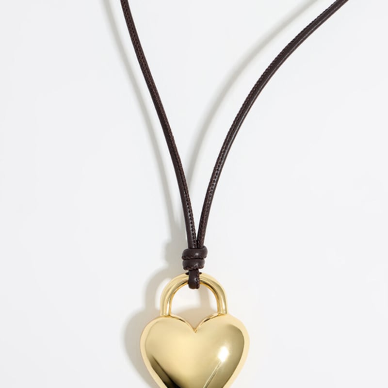 BIMBA Y LOLA [24SS] BIMBA Y LOLA Gold Heart Leather Cord Necklace B245AIU021GOF