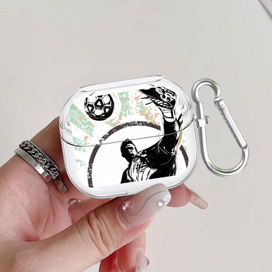 

Football Graffiti Art Clear Earphone Cases Cover With Hook Case For Samsung Galaxy Buds 2Pro 4Pro 3Pro 2 Live 4 Pro 3 FE Buds 3 FE