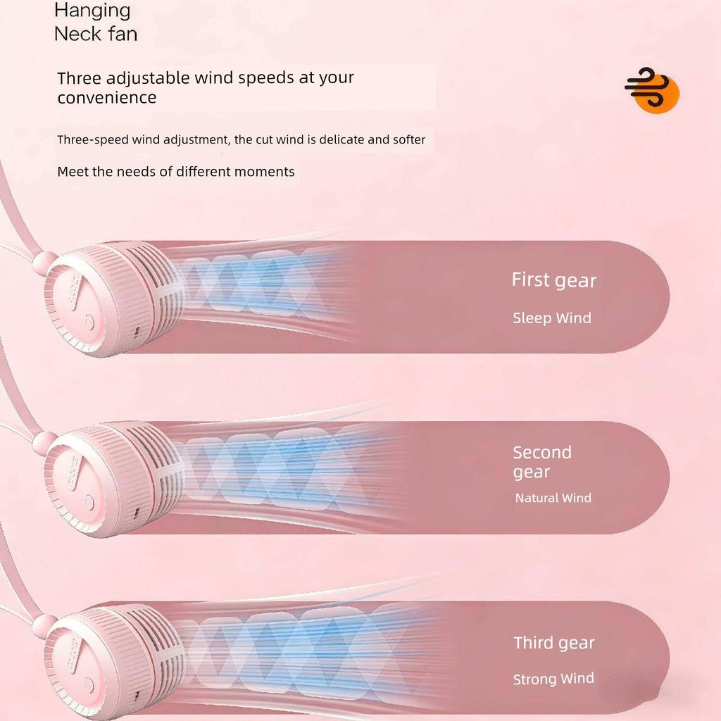 Neck-Hanging Fan 2026 New Model Silent Mini Electric Fan Portable USB Rechargeable Small Fan