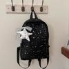 Star-printed nylon backpack, lightweight casual backpack, large-capacity student schoolbag, universal travel backpack