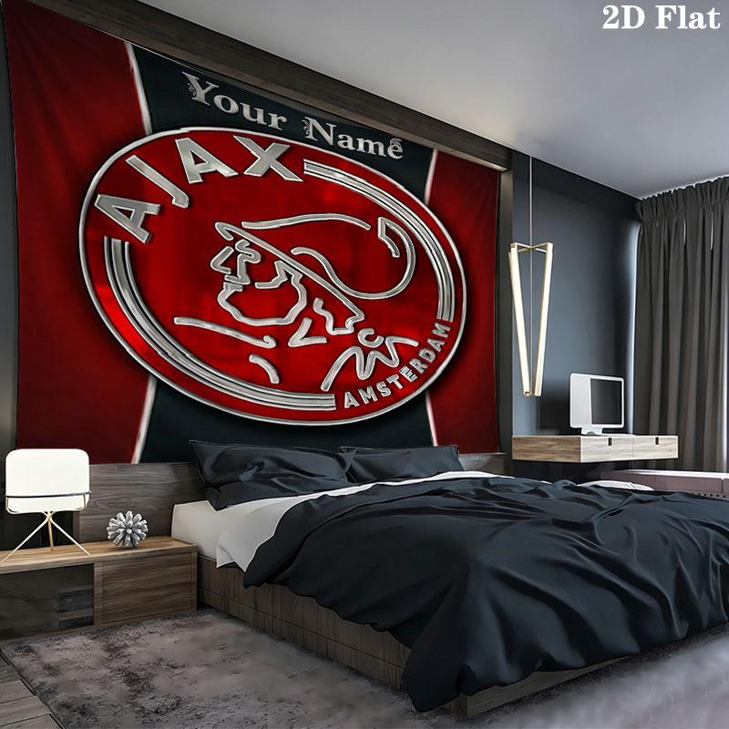 AFC Ajax Custom Name Wall Tapestry Aesthetic Wall Hanging Printed Fabric Blanket Decorative Tapestries for Bedroom Living Room Home Decor