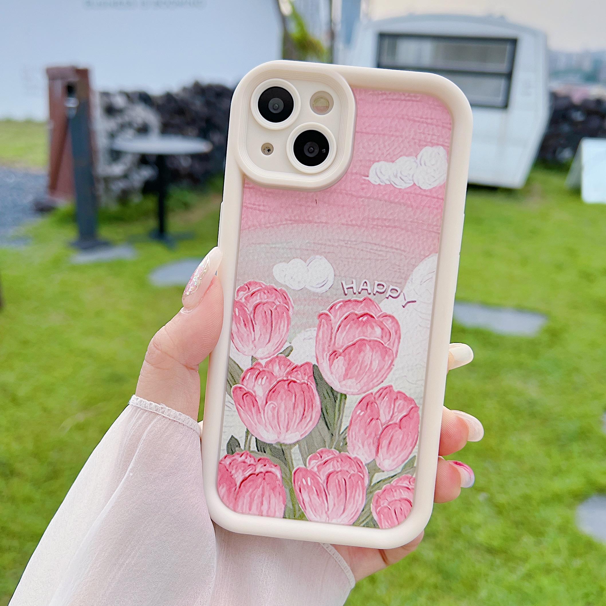 

Силиконовый чехол для Xiaomi Redmi Note 13 12 11 10 Samsung A54 A24 A14 Oppo A78 A58 A38 Tecno Spark 10C Funda Pink Tulip Roses Cute Cover Мягкий бампер из ТПУ Xiaomi Redmi 13C (4G)/Poco C65