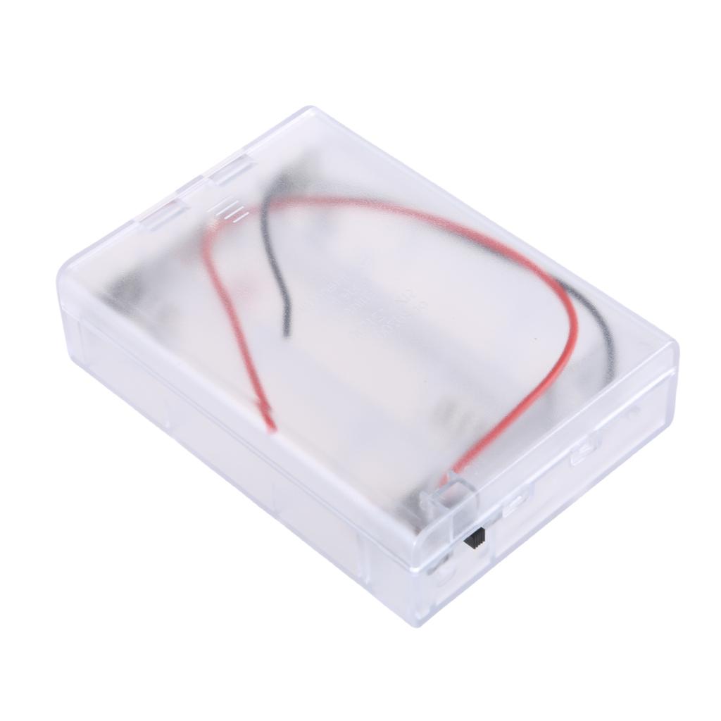 21700 Battery Holder Case With Switching 3 Slot Transparent Container For 3x21700 Batteries Nickel Plated Contacts