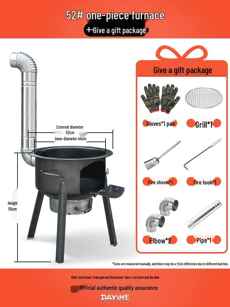 Portable Outdoor Camping Firewood Stove - Large Pot and Child Ground Pot Compatible