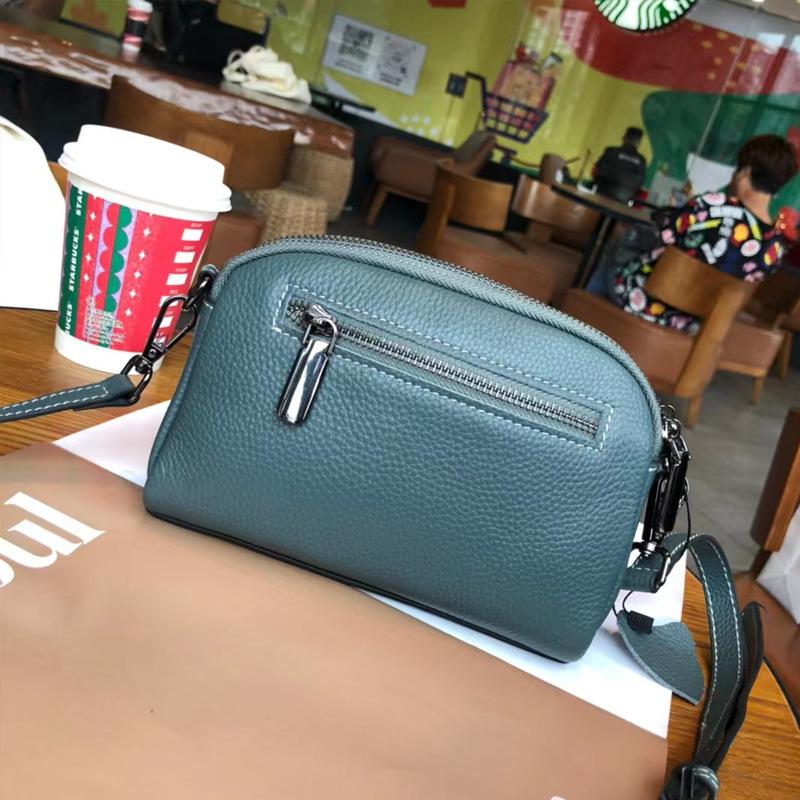 First Layer Cowhide Bag for Women In Autumn and Winter New Fashionable and Versatile Shoulder Bag Niche Light Luxury Retro Leather Crossbody