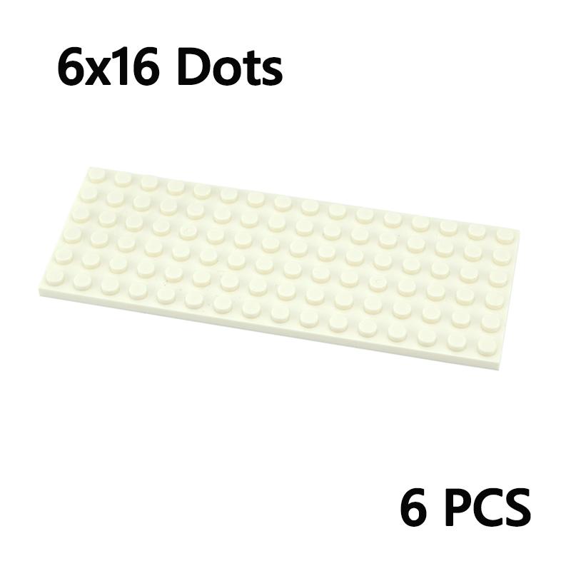 6Pcs Moc Building Blocks Thin Figures Bricks Plate 3027 6x16 Dots Particles Educational Creative Size Compatible Leduo Toys