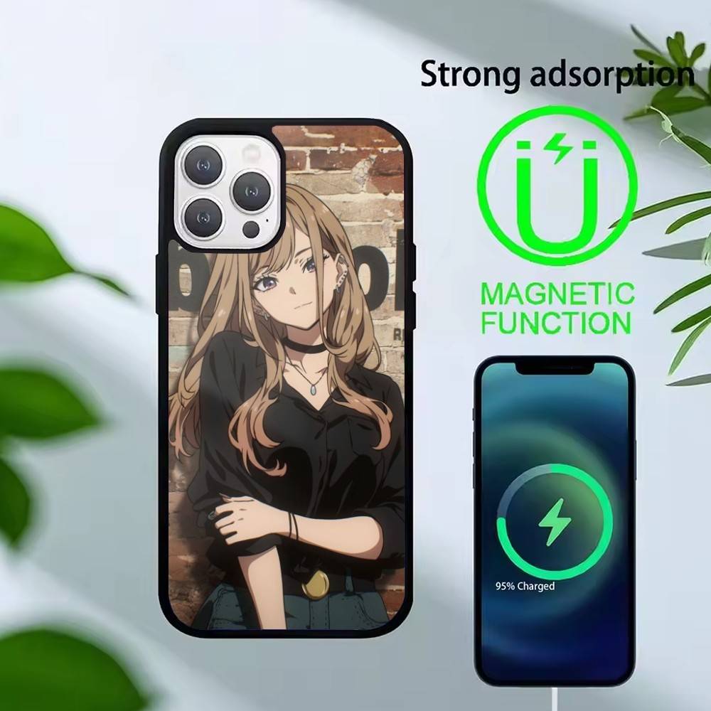 R-Darling Марин Китагава Красочный Серебряный Чехол для Телефона Для iPhone17,16,15,14,13 Plus,Pro Max Магнитный Для Magsafe Беспроводной Зарядки iPhone13PROMAX