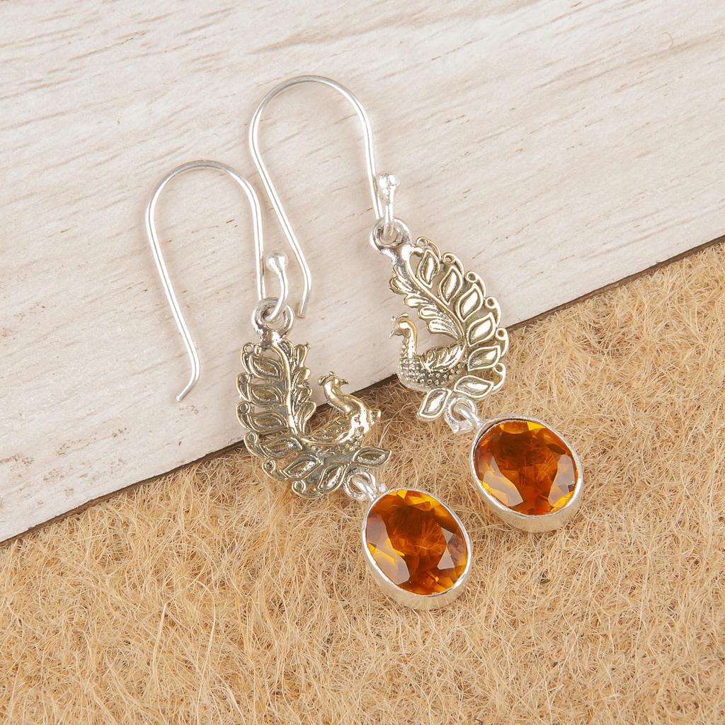 Wonderful Citrine Handmade 925 Sterling Silver Earrings, Charming Gemstone Silver Earrings Dainty Jewelry For Wedding Gift