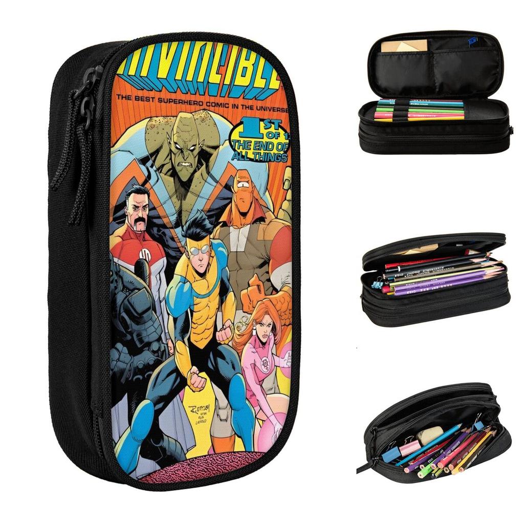 Invincible Pencil Case College Pencil Bag Boy Girl Zipper Kawaii Back To School Pencil Cases Custom Stationery