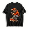 Skateboarding Gorilla Print Hoodie Trendy Streetwear Casual Top Pure Cotton T-shirt