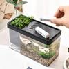 Aquarium Mini Fish Tank Ornamental Fish Table Box Landscape Creative Small Tropical Tank Table Fish Tank Organizer Storage