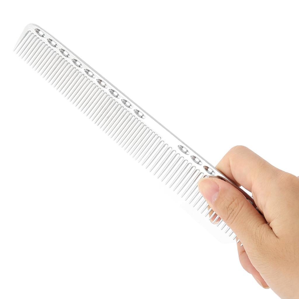 2pcs Set Hair Comb Space Aluminum Stainless Steel Anti static Sparse Haircut Comb Beauty Tool