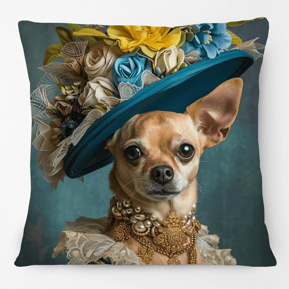 Victorian Princess Cat Labrador Dog Lord Greyhound Pet Portrait Print Cushion Cover Pillow Case