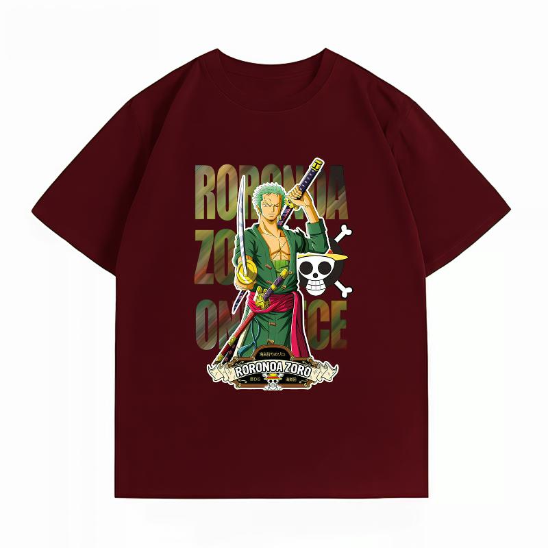 Unisex's Clothing New 100% Cotton Breathable Summer T-Shirt One Piece Zoro Print Casual Streetwear Unisex's T-Shirt