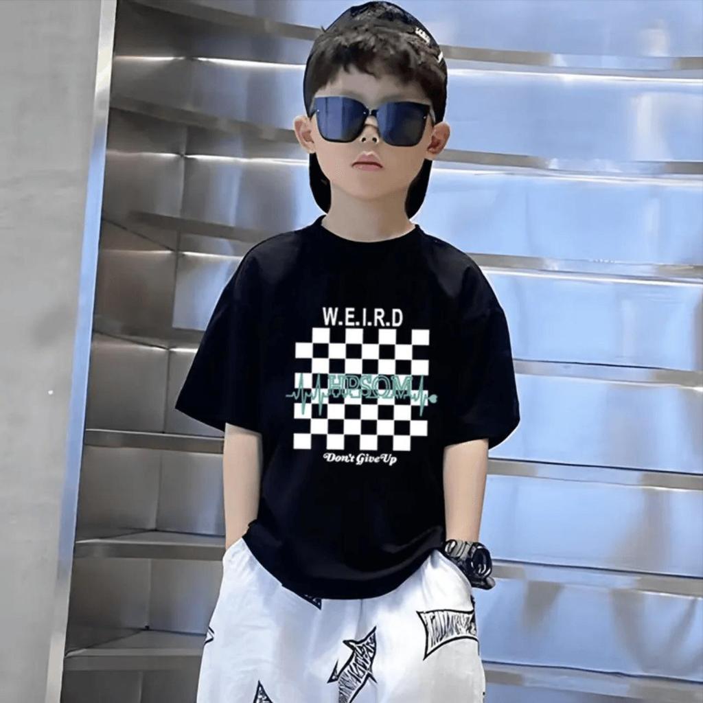Boys' Trendy Korean Style Pure Cotton Short-Sleeve T-Shirt – Summer Clothing for Middle & Large Children