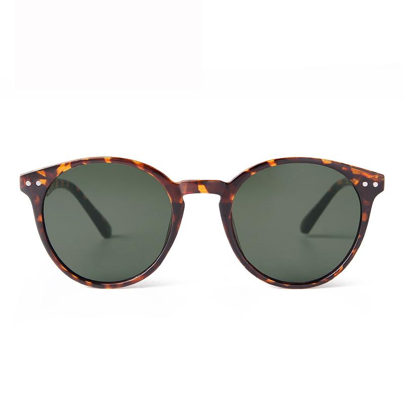 Vintage Rivet Tortoiseshell Round Sunglasses Women Men Retro Classic Green Lens Sun Glasses Male  Hombre UV400 S3821