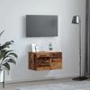 Wall Mounted Cabinet In Reclaimed Wood Look 60 X 36.5 X 35 Cm Particleboard